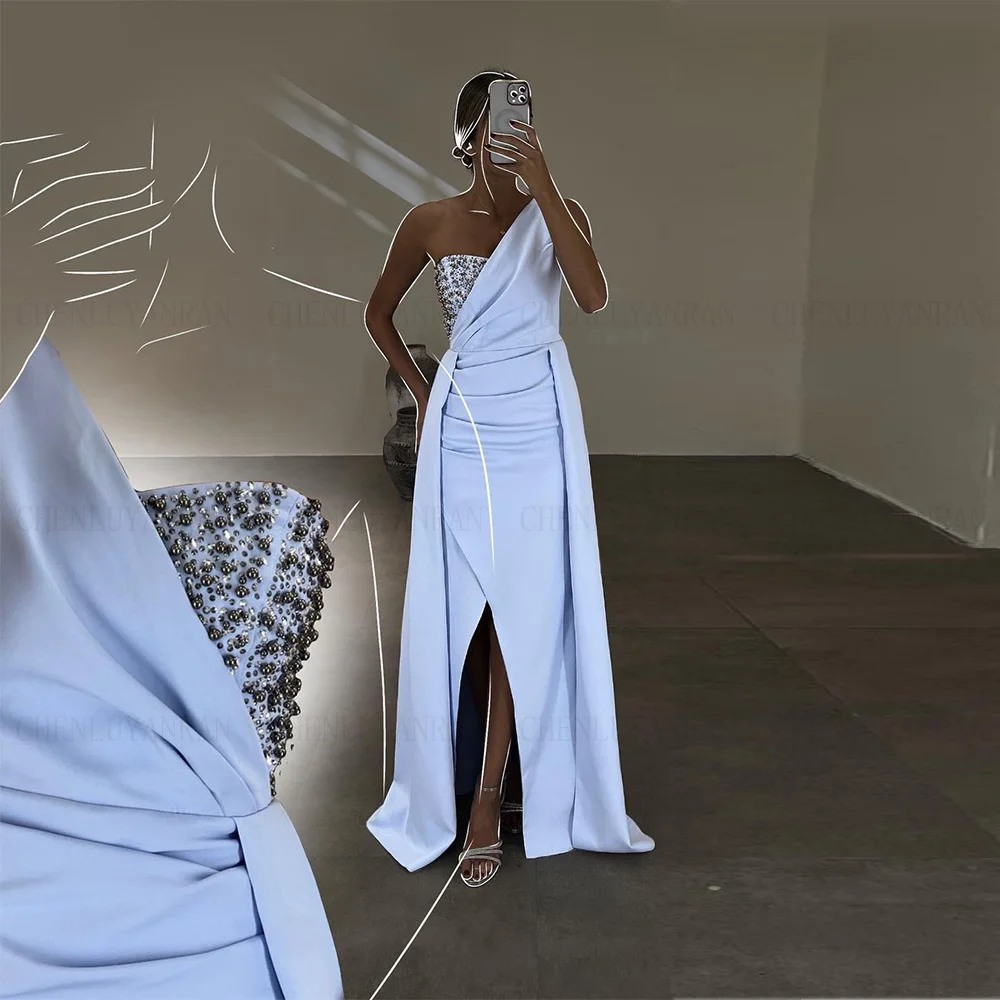 Elegant Formal Occasion Dresses 2023 A-line One-shoulder Long Evening Gowns Front Split Beads Formal Party Dress فساتين السهرة
Elegant Formal Occasion Dresses 2023 A-line One-shoulder Long Evening Gowns Front Split Beads Formal Party Dress فساتين السهرة