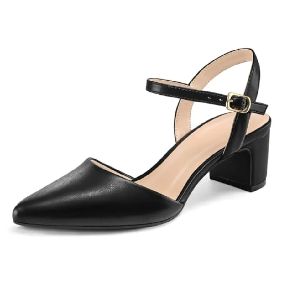 mysoft Women's Pumps 2 Inch Chunky Block Heel Pointed Toe Ankle Strap Slingback Wedding Party Dress Shoes
mysoft Women's Pumps 2 Inch Chunky Block Heel Pointed Toe Ankle Strap Slingback Wedding Party Dress Shoes