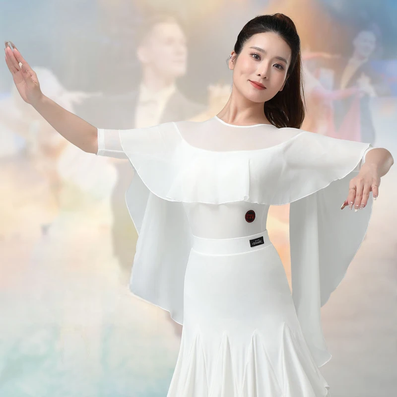 High-end Fashion Modern Dance Tops Mid-sleeves Practice Clothes White Jumpsuit Women's Ballroom Performance Dance Clothes
High-end Fashion Modern Dance Tops Mid-sleeves Practice Clothes White Jumpsuit Women's Ballroom Performance Dance Clothes