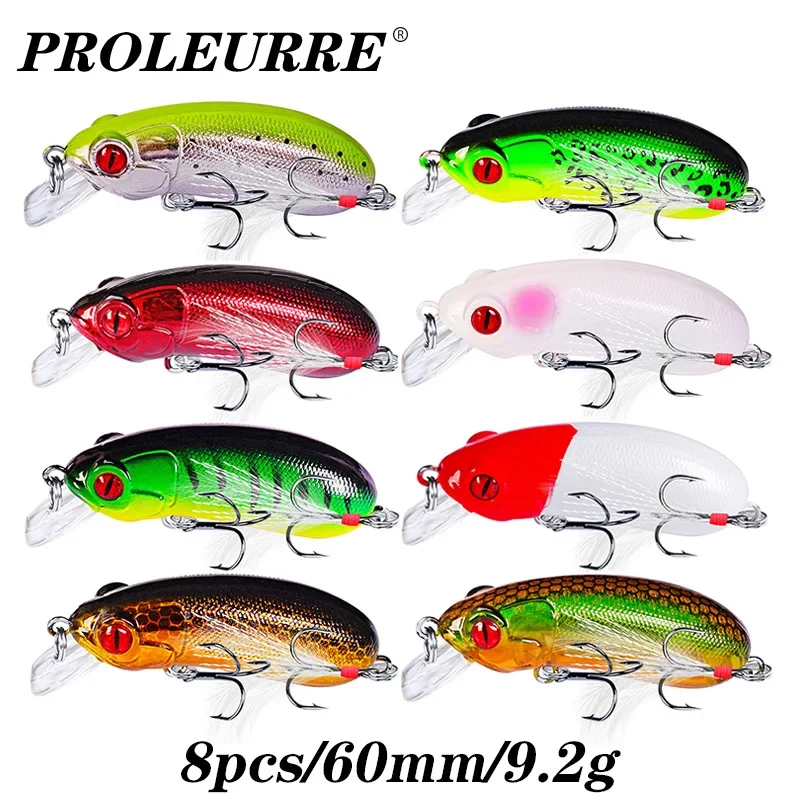 8Pcs Mixed Colors Fishing Lure Set 6cm 9.2g Minnow Hard Wobblers Tackle Kit Aritificial Baits with Hook Diving Swimbait Pesca
8Pcs Mixed Colors Fishing Lure Set 6cm 9.2g Minnow Hard Wobblers Tackle Kit Aritificial Baits with Hook Diving Swimbait Pesca