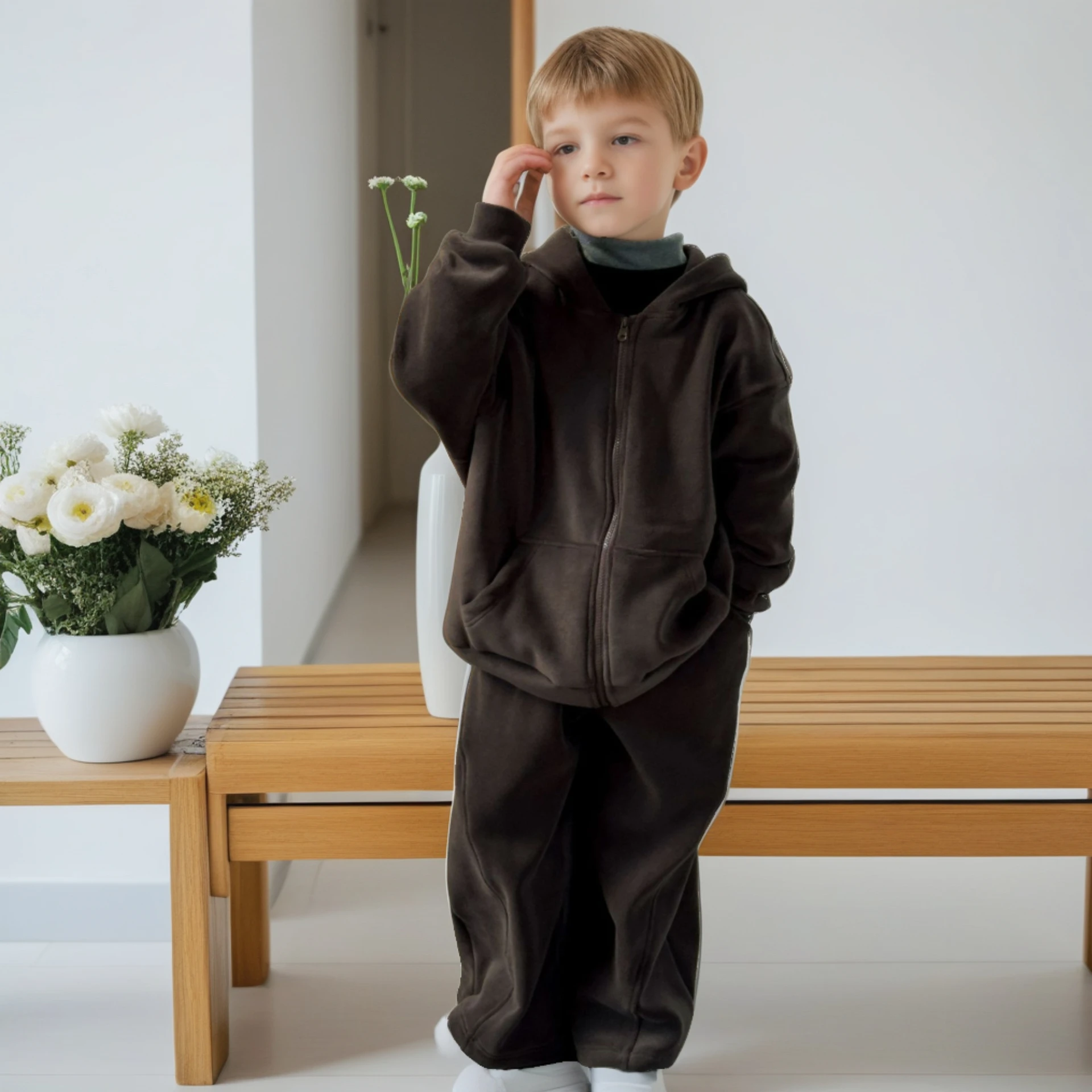 School Teen Boys Winter Outfit Fleece Lined Hoodie Pants Set 2-Piece Thickened Warm Tracksuit for Children Clothes 8 10 12 Years
School Teen Boys Winter Outfit Fleece Lined Hoodie Pants Set 2-Piece Thickened Warm Tracksuit for Children Clothes 8 10 12 Years