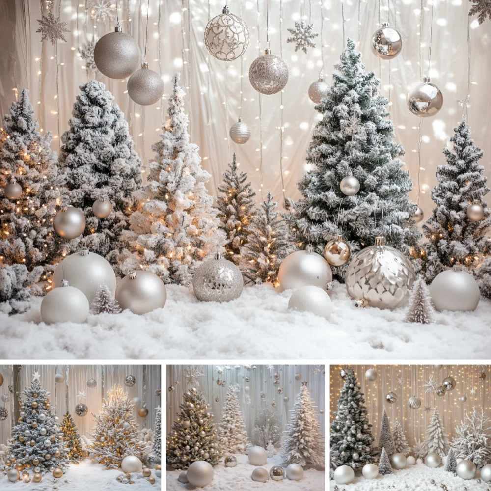 Silver Bauble Snow Flocked Xmas Tree Light Photography Backdrop Winter Christmas Baby Portrait Studio Shooting Background Cloth
Silver Bauble Snow Flocked Xmas Tree Light Photography Backdrop Winter Christmas Baby Portrait Studio Shooting Background Cloth