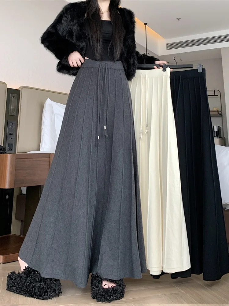 High Waist A-Line Midi Skirt Women's Spring New Style Casual Loose Pleated Skirt Drawstring Elegant Slimming Skirt
High Waist A-Line Midi Skirt Women's Spring New Style Casual Loose Pleated Skirt Drawstring Elegant Slimming Skirt