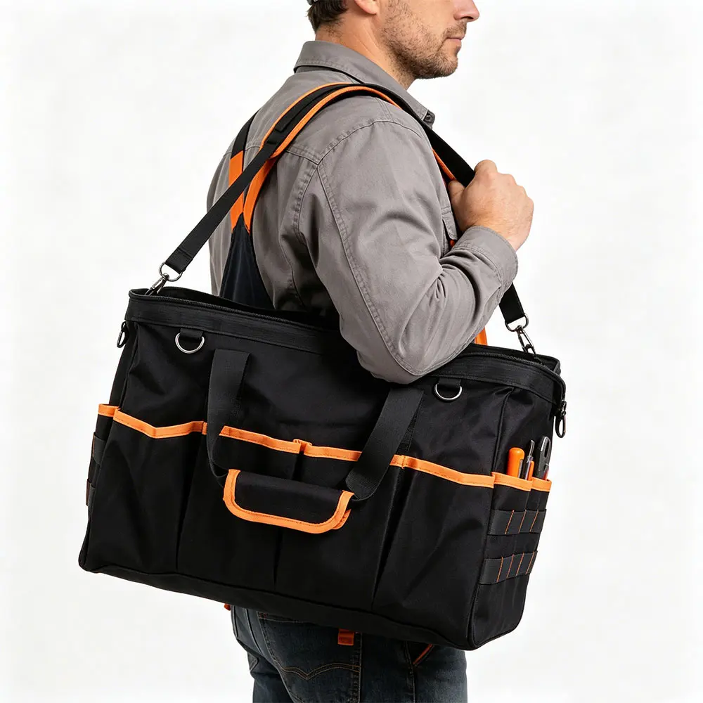 46-Pocket Design Electrician Tool Bag Large Capacity 17-Inch Size Tool Storage Bag Heavy-Duty Construction Adjustable Strap
46-Pocket Design Electrician Tool Bag Large Capacity 17-Inch Size Tool Storage Bag Heavy-Duty Construction Adjustable Strap