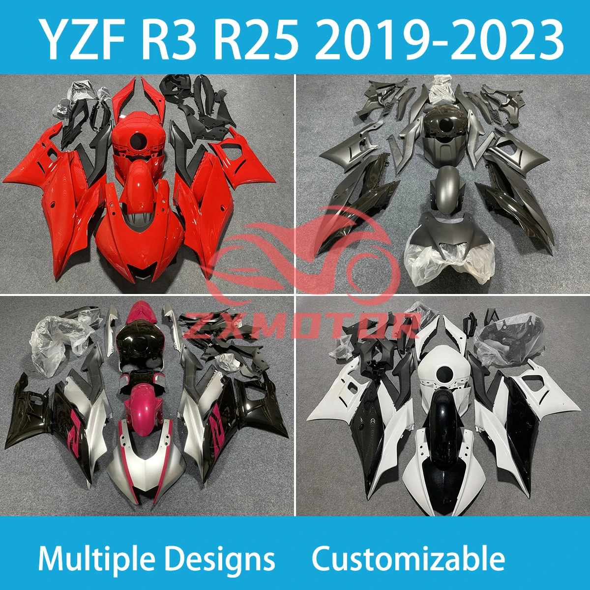 Гоночный комплект обтекателей для мотоциклов YZF R3 19 20 21 22 23, Настраиваемые Обтекатели для мотоциклов YAMAHA YZFR3 R25 2019 2020 2021 2022 2023
Гоночный комплект обтекателей для мотоциклов YZF R3 19 20 21 22 23, Настраиваемые Обтекатели для мотоциклов YAMAHA YZFR3 R25 2019 2020 2021 2022 2023