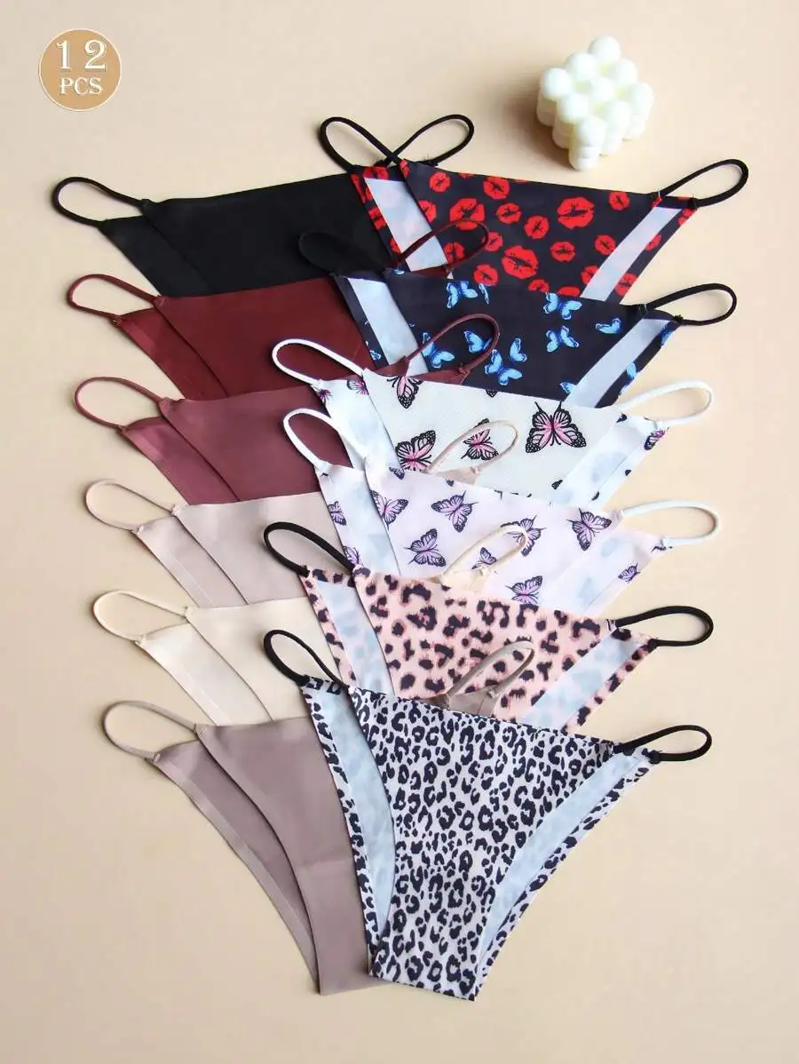 12 Pieces Soft Seamless Women’s Bikini Underwear Set With Leopard, Butterfly And Lip Print Designs
12 Pieces Soft Seamless Women’s Bikini Underwear Set With Leopard, Butterfly And Lip Print Designs