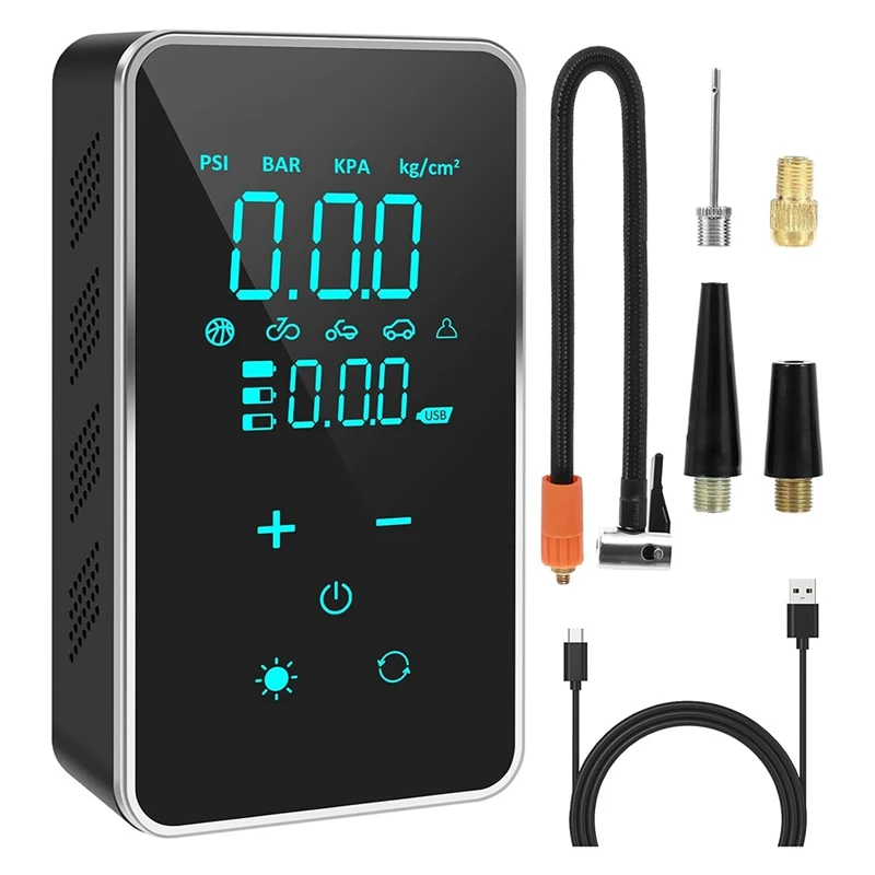 Btire Inflator Portable Air Compressor, Black Metal 150 PSI Cordless Tire Inflator, For Car,Motorcycle
Btire Inflator Portable Air Compressor, Black Metal 150 PSI Cordless Tire Inflator, For Car,Motorcycle