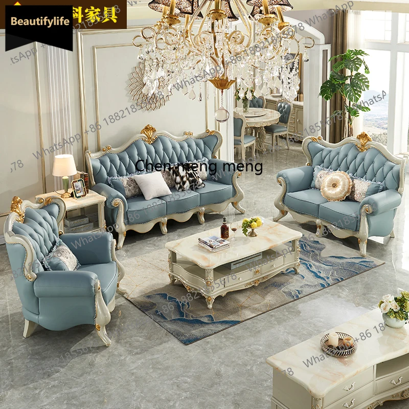 A139 European leather sofa living room full solid wood first layer cowhide high-end luxury American furniture
A139 European leather sofa living room full solid wood first layer cowhide high-end luxury American furniture