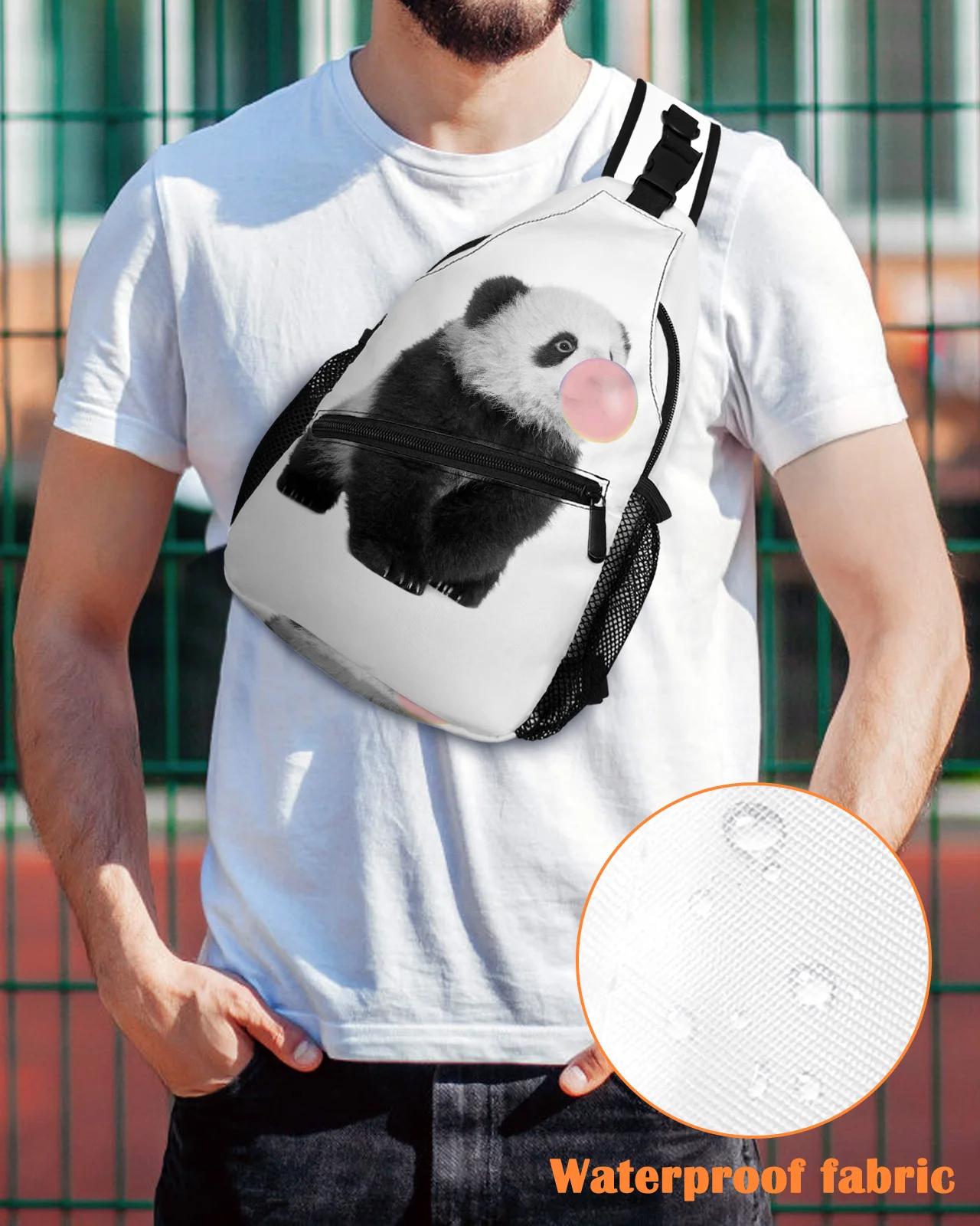 Animal Panda Bubble Pink Chest Bag for Men Casual Sports Shoulder Bag Women's Travel Waterproof Messenger Bag
Animal Panda Bubble Pink Chest Bag for Men Casual Sports Shoulder Bag Women's Travel Waterproof Messenger Bag