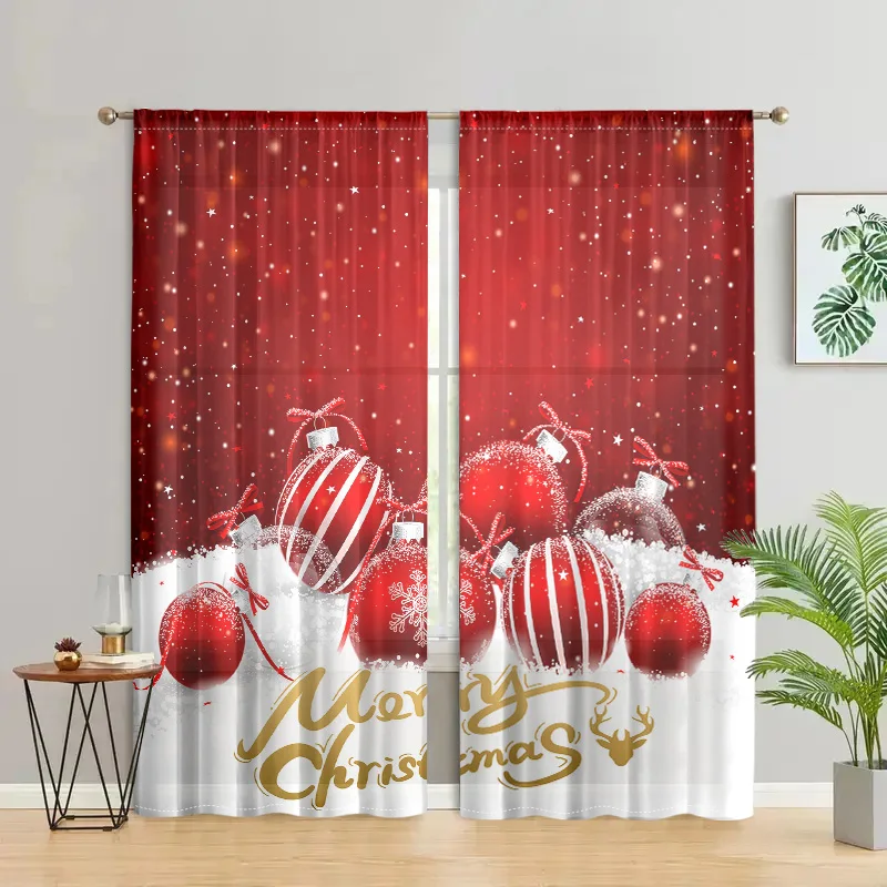 2 pieces, Christmas ball and snowflake curtains -30% blackout - suitable for living room, bedroom, kitchen, home decoration
2 pieces, Christmas ball and snowflake curtains -30% blackout - suitable for living room, bedroom, kitchen, home decoration