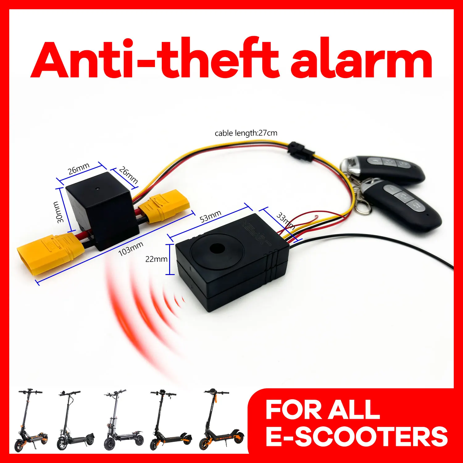 Universal Hidden Anti-theft Alarm Suitable for Electric Scooters, Bicycles, Power Outage Protection with Relay, Remote Control
Universal Hidden Anti-theft Alarm Suitable for Electric Scooters, Bicycles, Power Outage Protection with Relay, Remote Control
