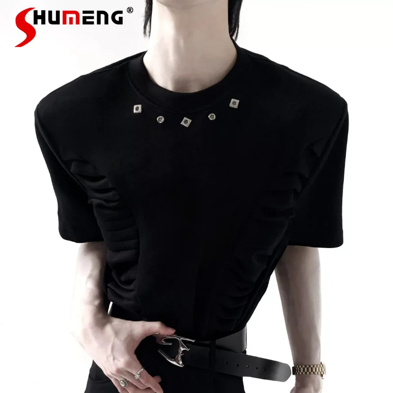 2026 Men's Summer New Fashion Handsome Shoulder Padded Short-sleeve Tops Men's Loose Comfort Tees Trendy High Street T-shirts
2026 Men's Summer New Fashion Handsome Shoulder Padded Short-sleeve Tops Men's Loose Comfort Tees Trendy High Street T-shirts