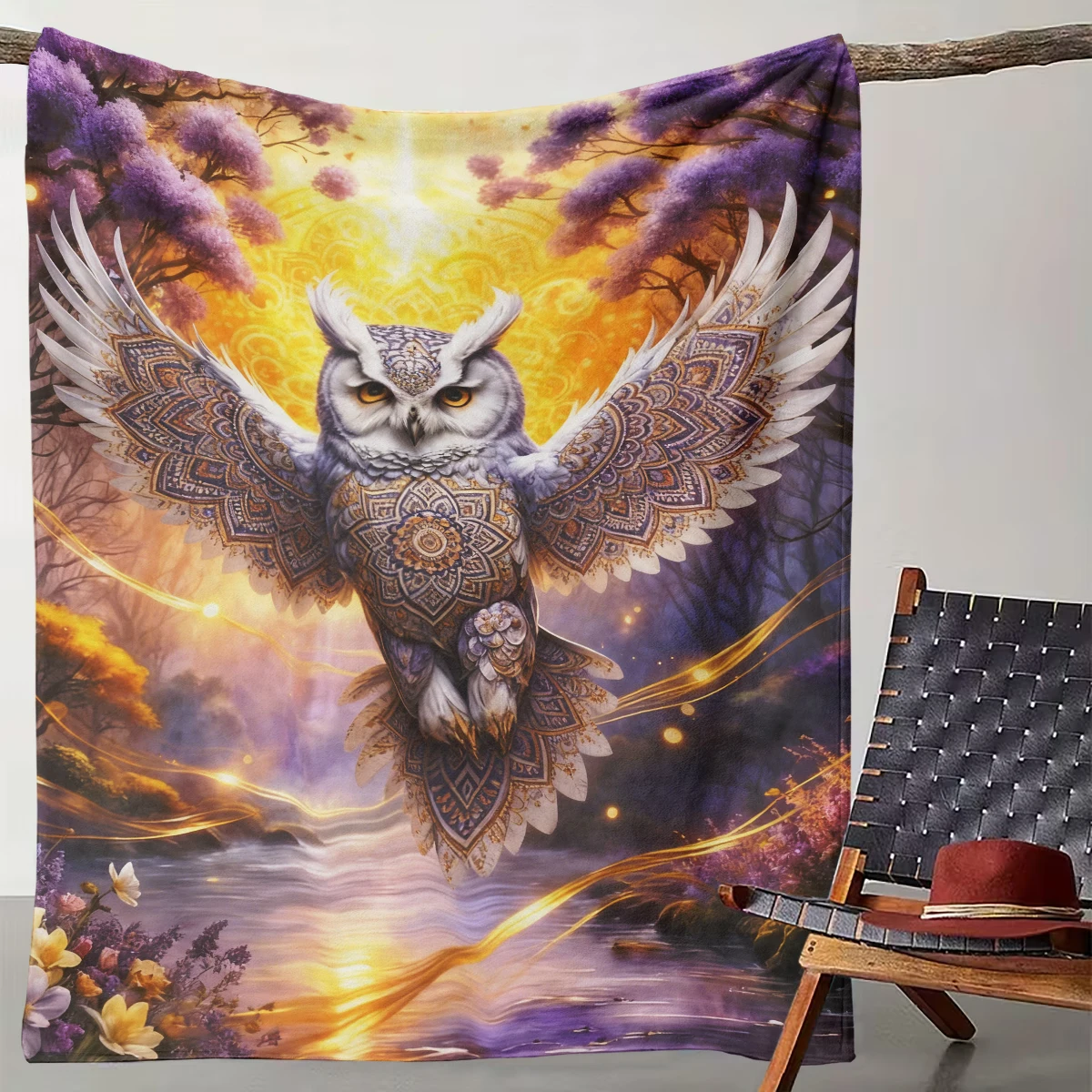 1 Purple Forest Golden Brilliance Mandala Owl Blanket Suitable for Camping, Living Room, Office, Chair, and Bed
1 Purple Forest Golden Brilliance Mandala Owl Blanket Suitable for Camping, Living Room, Office, Chair, and Bed