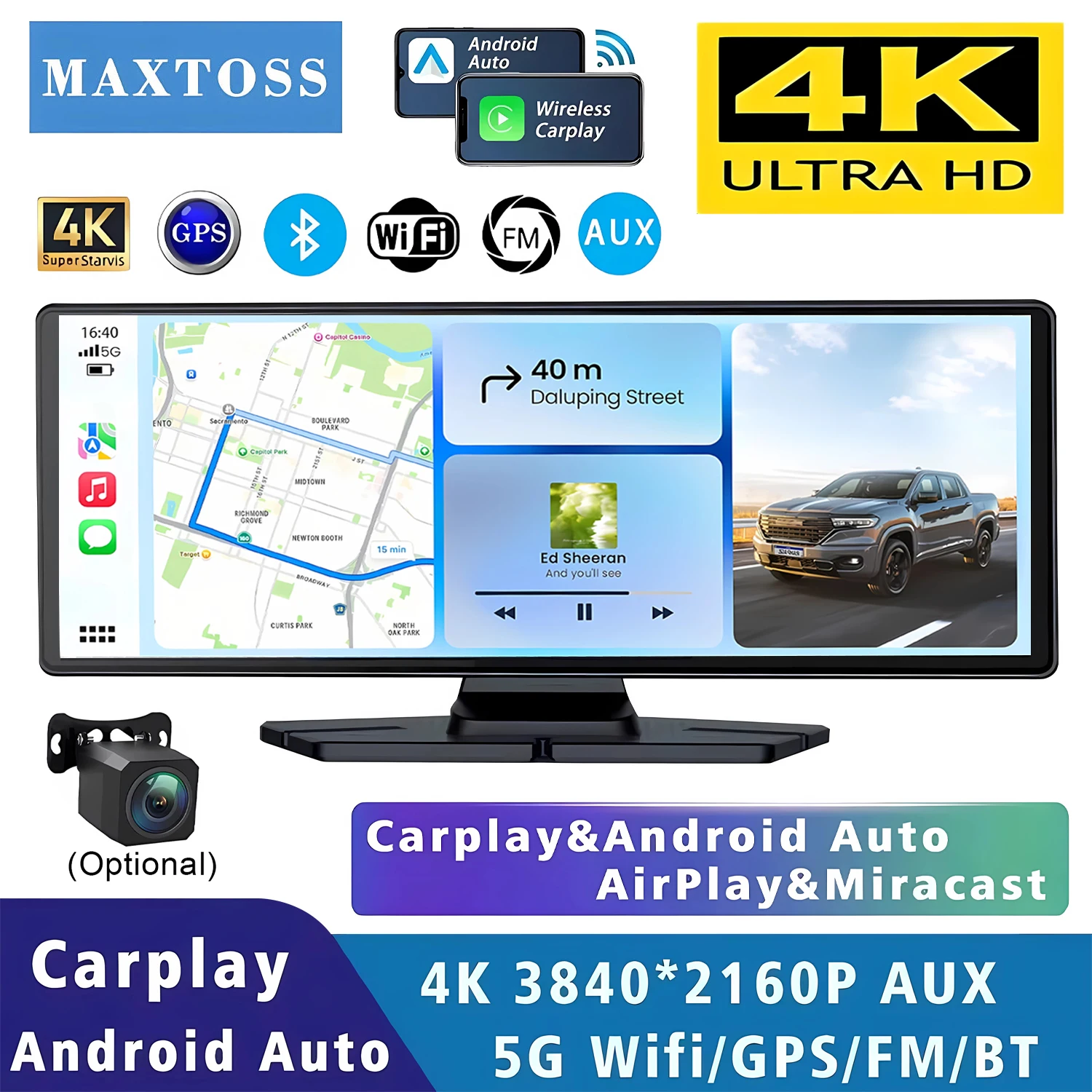 10.26 Inch Car Dvr 4K 3840*2160P Carplay Android Auto Dash Cam GPS 5G WIFI FM BT Dual Lens Camera Dashcam Drive Recorder
10.26 Inch Car Dvr 4K 3840*2160P Carplay Android Auto Dash Cam GPS 5G WIFI FM BT Dual Lens Camera Dashcam Drive Recorder