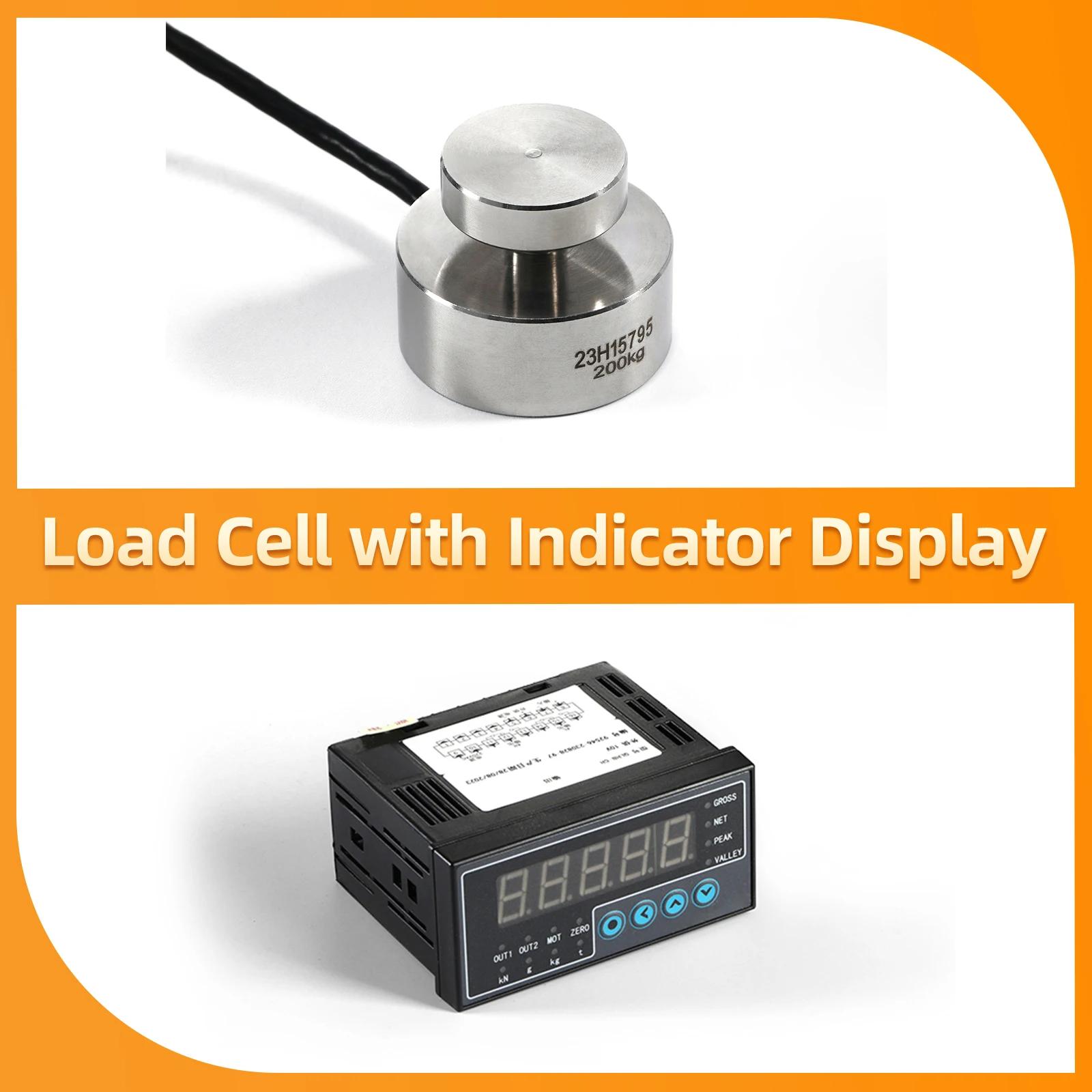 Load Cell Sensor with Indicator Display Weighing Compression And Tension Sensor 100KG 200KG 500KG 1T
Load Cell Sensor with Indicator Display Weighing Compression And Tension Sensor 100KG 200KG 500KG 1T