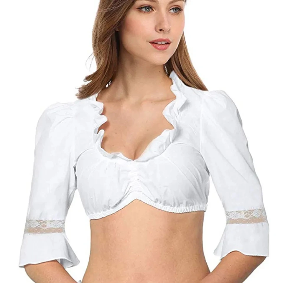 Women's Traditional Dirndl Blouse For Bavarian Oktoberfest Costumes Ruffles V Neck Crop Top Beer Festival Tops And Blouses
Women's Traditional Dirndl Blouse For Bavarian Oktoberfest Costumes Ruffles V Neck Crop Top Beer Festival Tops And Blouses
