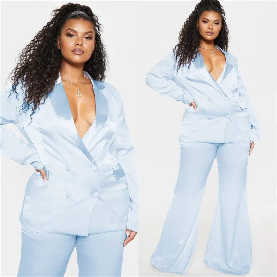 Plus Size Satin Cotton Women Suits Sets Double Breasted 2 Piece Blazer+Pants Formal Prom Evening Dress Custom Made Office Lady
Plus Size Satin Cotton Women Suits Sets Double Breasted 2 Piece Blazer+Pants Formal Prom Evening Dress Custom Made Office Lady
