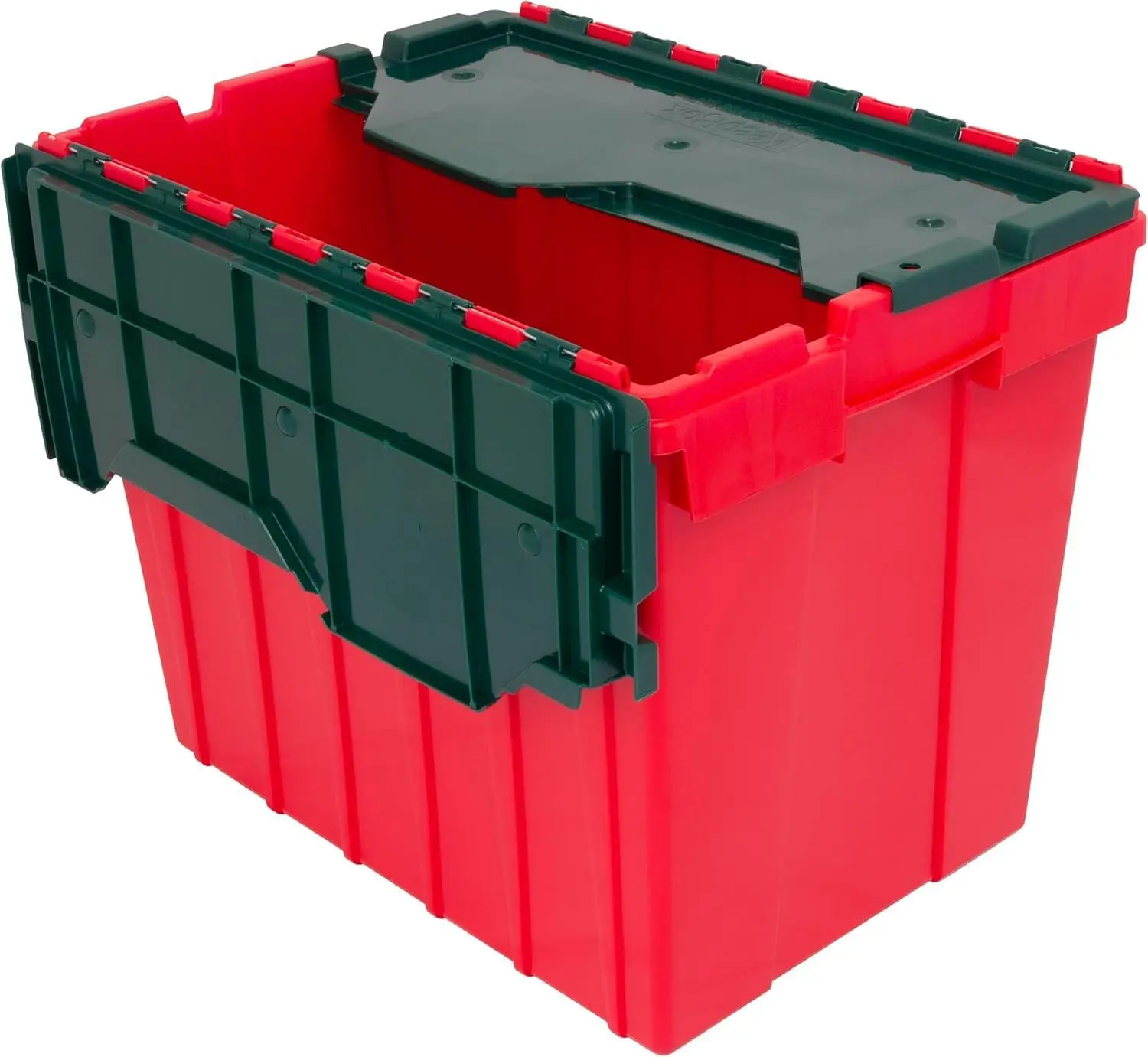 18 Gallon Nesting Stackable Storage Box with Attached Lid, Red/Green Organizer for Garage Closet Moving 21x15x17 Inches
18 Gallon Nesting Stackable Storage Box with Attached Lid, Red/Green Organizer for Garage Closet Moving 21x15x17 Inches