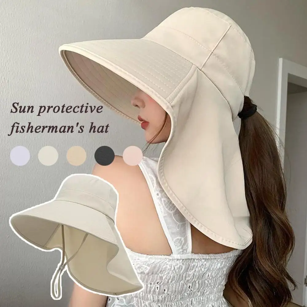 Large Brimmed Sun Protection Hat With Ponytail Hole Summer UV Resistant Face Covering Shawl Hat Outdoor Sun Bucket Hat For Women
Large Brimmed Sun Protection Hat With Ponytail Hole Summer UV Resistant Face Covering Shawl Hat Outdoor Sun Bucket Hat For Women