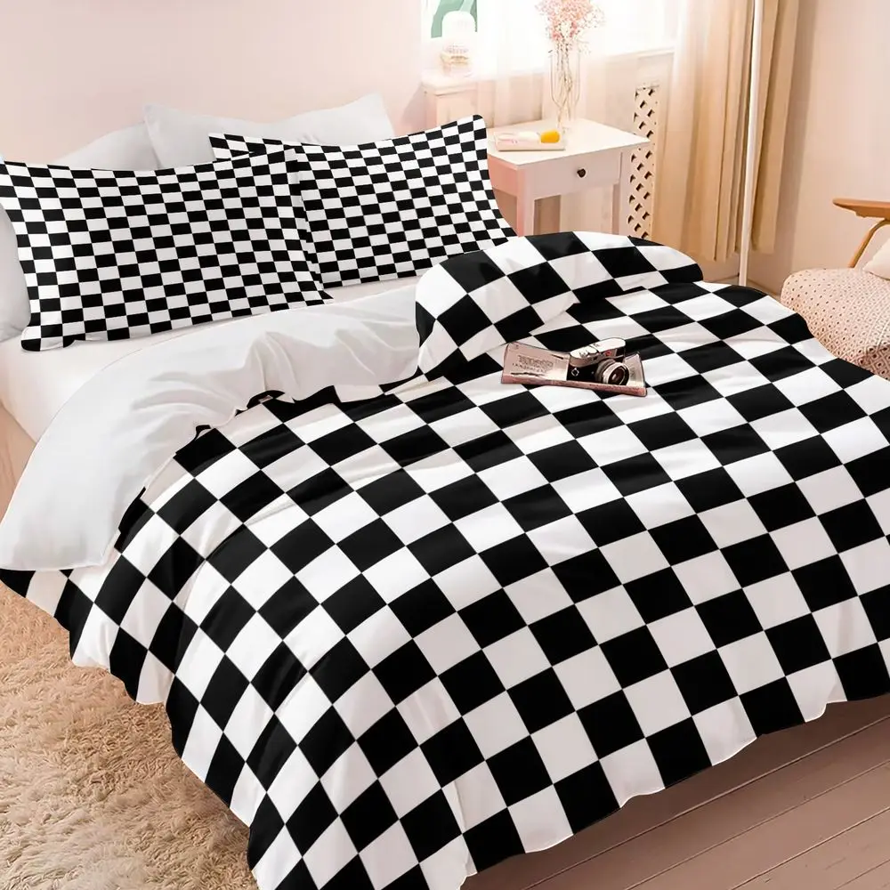 Black And White Checkerboard Duvet Cover Set (1 Duvet Cover & 1/2 Pillowcase) Soft Modern Bedding Set For Bedroom Decor
Black And White Checkerboard Duvet Cover Set (1 Duvet Cover & 1/2 Pillowcase) Soft Modern Bedding Set For Bedroom Decor