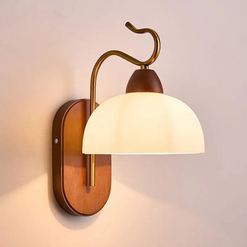 Retro master bedroom walnut wall lamp living room solid wood creative nostalgic lighting fixture decorate
Retro master bedroom walnut wall lamp living room solid wood creative nostalgic lighting fixture decorate