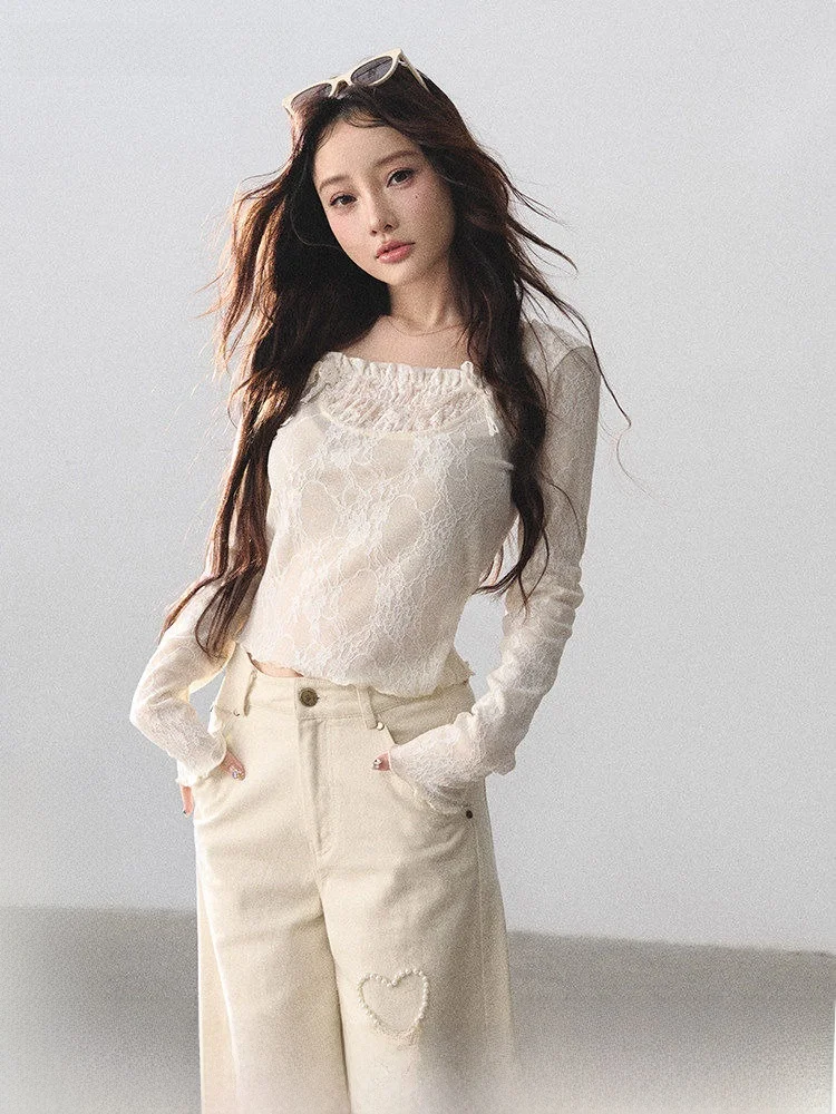 Sweet Girl Feel Lace Top And Jeans Set French Style Slim Fit Cotton Knot Long Sleeve Short Length Knitted Knitwear
Sweet Girl Feel Lace Top And Jeans Set French Style Slim Fit Cotton Knot Long Sleeve Short Length Knitted Knitwear