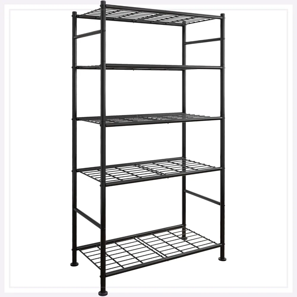 5 Tier Heavy Duty Storage Shelves, 33"W x 12.6"D x 72"H, Stable Metal Organizer for Garage, Pantry, Kitchen, Closet, Black
5 Tier Heavy Duty Storage Shelves, 33"W x 12.6"D x 72"H, Stable Metal Organizer for Garage, Pantry, Kitchen, Closet, Black