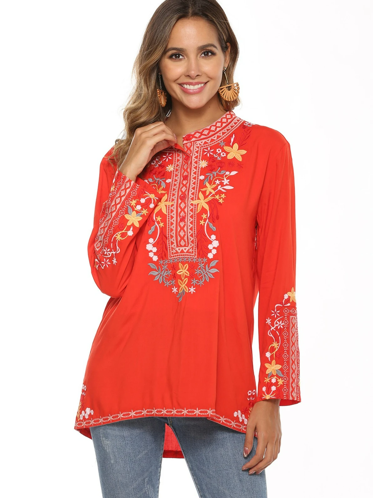 Vintage Floral Embroidery Blouses Shirt Boho Mexican Hippie Autumn Long Sleeve 2xl 3xl Ethnic Hippie Woman Ladies Shirts Tops
Vintage Floral Embroidery Blouses Shirt Boho Mexican Hippie Autumn Long Sleeve 2xl 3xl Ethnic Hippie Woman Ladies Shirts Tops