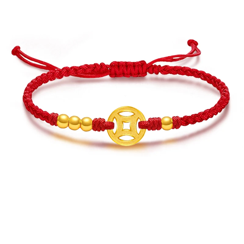 Real 24K Yellow Gold Hollow Coin With Gold Beads Red Cord Bracelet Adjustable 6.3" - 9.0"
Real 24K Yellow Gold Hollow Coin With Gold Beads Red Cord Bracelet Adjustable 6.3" - 9.0"