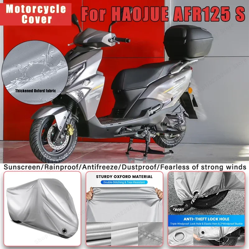 For HAOJUE AFR125 S No Ear Motorcycle Cover - Outdoor Full Body Protection, Waterproof Dustproof Heat-Resistant Moto Accessories
For HAOJUE AFR125 S No Ear Motorcycle Cover - Outdoor Full Body Protection, Waterproof Dustproof Heat-Resistant Moto Accessories