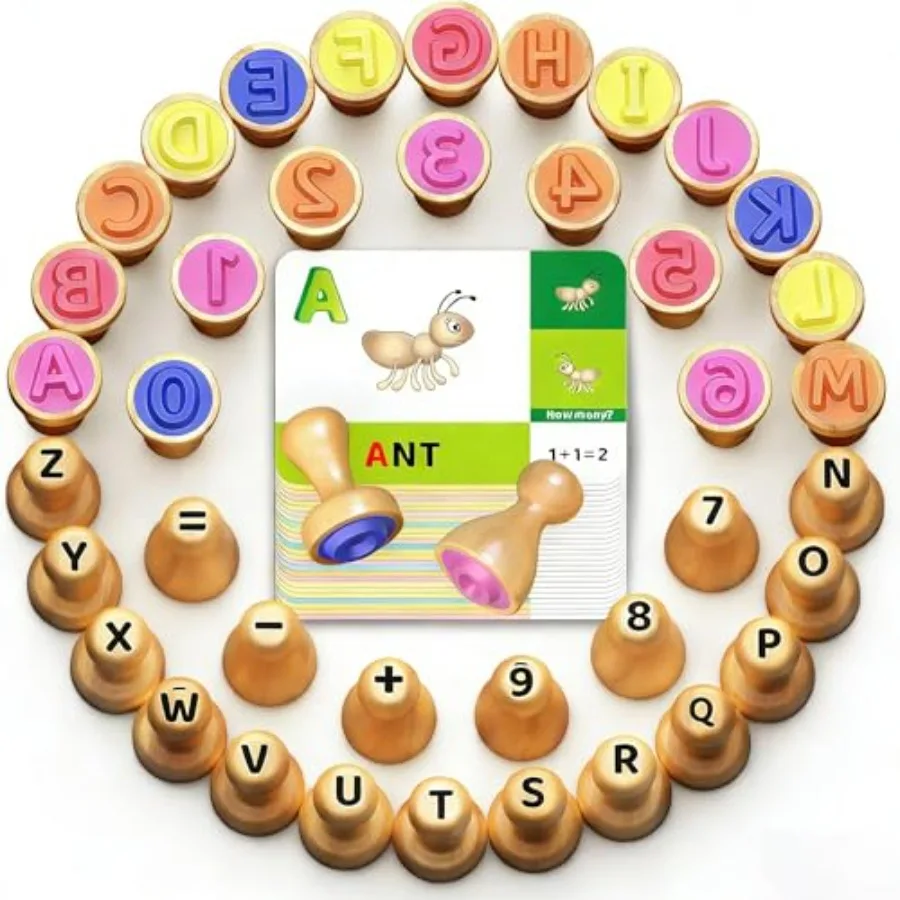 Wooden Alphabet Number Stamp for,Montori Learning Toys for 3 4 5 Year Olds, ABC Spelling Letter Math Number Stampers Flash Toys
Wooden Alphabet Number Stamp for,Montori Learning Toys for 3 4 5 Year Olds, ABC Spelling Letter Math Number Stampers Flash Toys