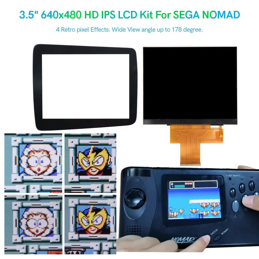 HD IPS Screen Backlight LCD Mod for SEGA Genesis NOMAD With OSD Menu Hight Light 3.5" 640x480 RGB RGBs Board
HD IPS Screen Backlight LCD Mod for SEGA Genesis NOMAD With OSD Menu Hight Light 3.5" 640x480 RGB RGBs Board