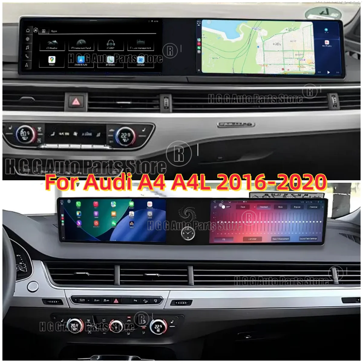 KK Dual Screen 12.3 Carplay Android 14 Car GPS Navigation For Audi A4 A4L 2016-2020 Multimedia Player Car Radio Auto Head Unit
KK Dual Screen 12.3 Carplay Android 14 Car GPS Navigation For Audi A4 A4L 2016-2020 Multimedia Player Car Radio Auto Head Unit