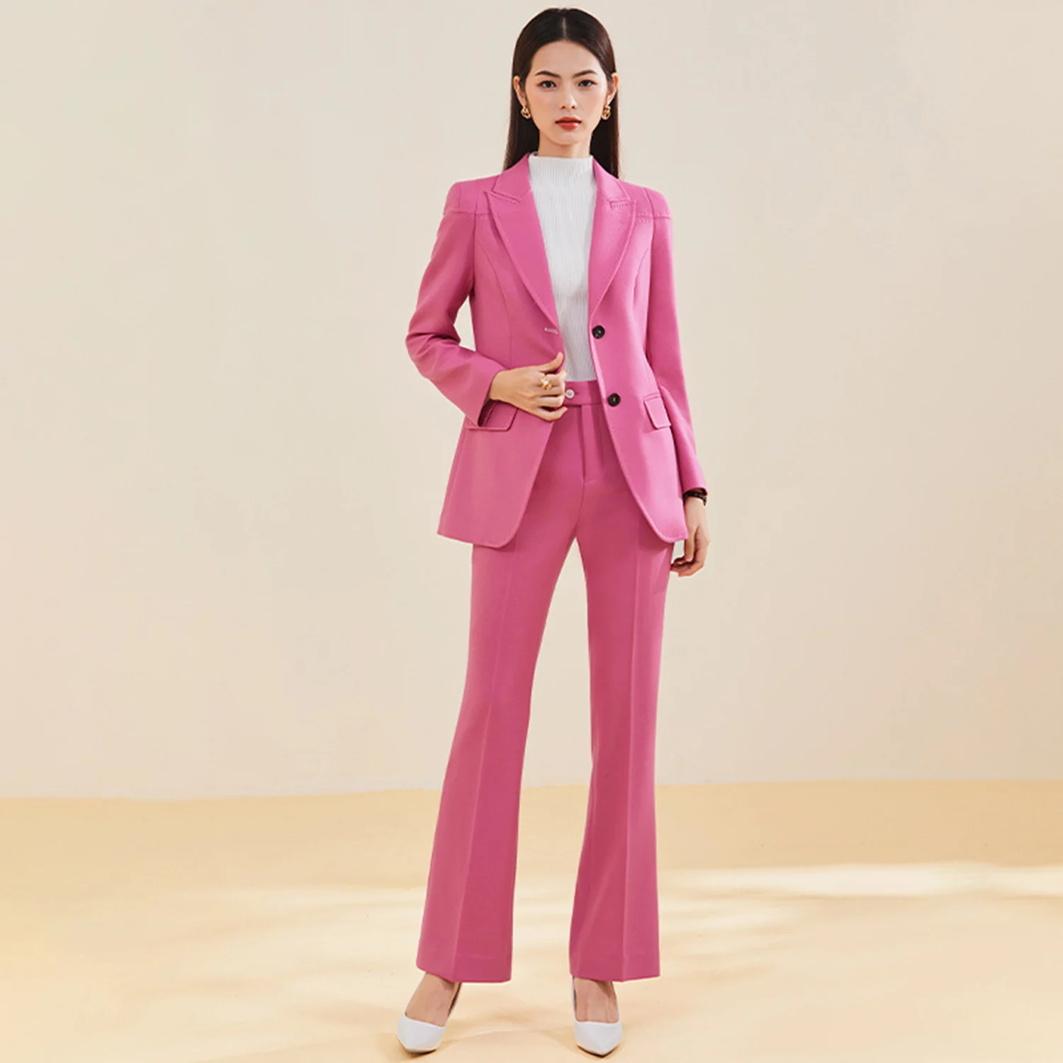 Allingentle Pink Women's Suit Slim Fit Business Pantsuit 2 Piece Suit Double-Breasted Blazer for Casual Office Customize
Allingentle Pink Women's Suit Slim Fit Business Pantsuit 2 Piece Suit Double-Breasted Blazer for Casual Office Customize