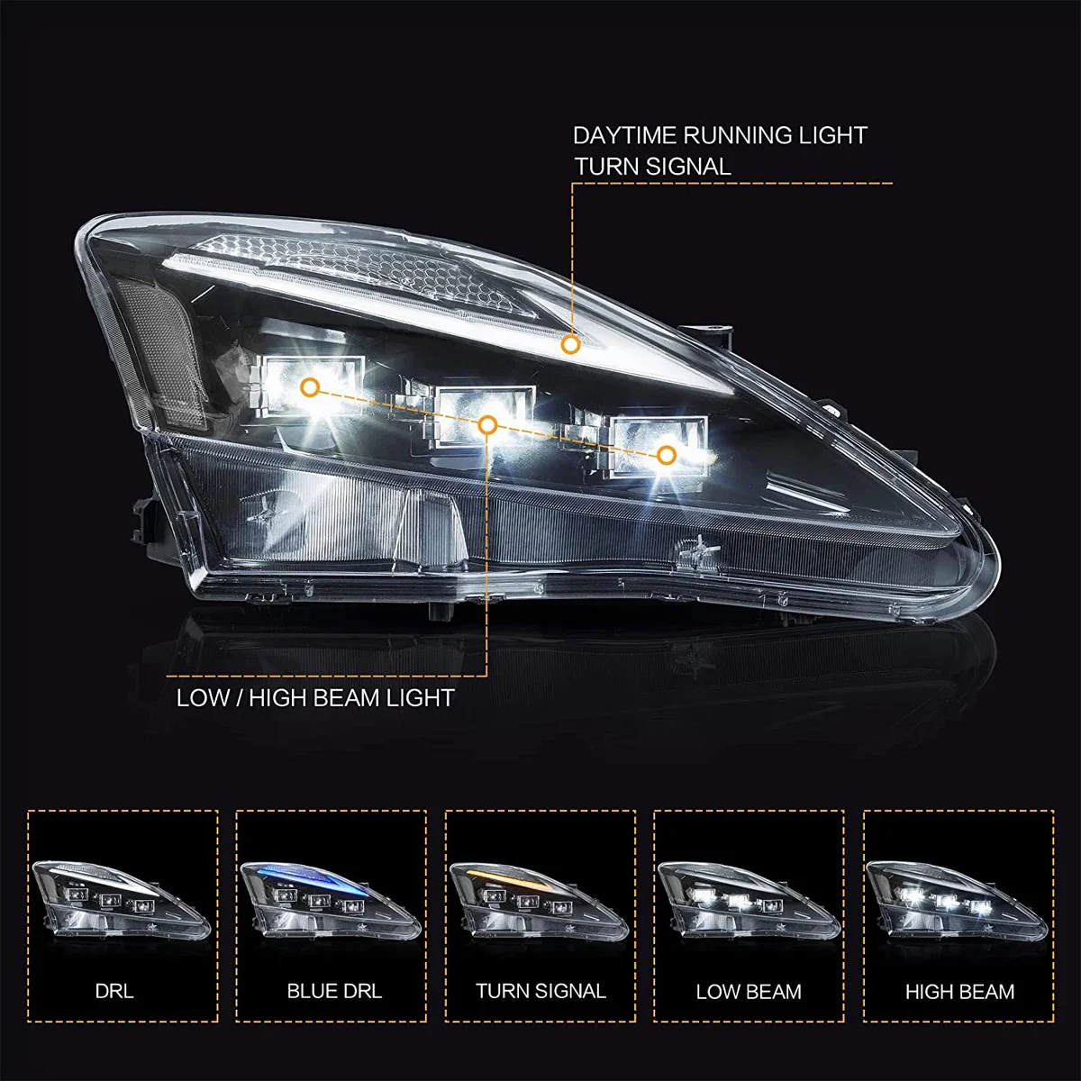 TYPY Car Lights For Lexus IS250 Headlight IS250C IS350 IS350C IS220d ISF 2006-2012 LED Projector Headlamp Plug-n-Play
TYPY Car Lights For Lexus IS250 Headlight IS250C IS350 IS350C IS220d ISF 2006-2012 LED Projector Headlamp Plug-n-Play