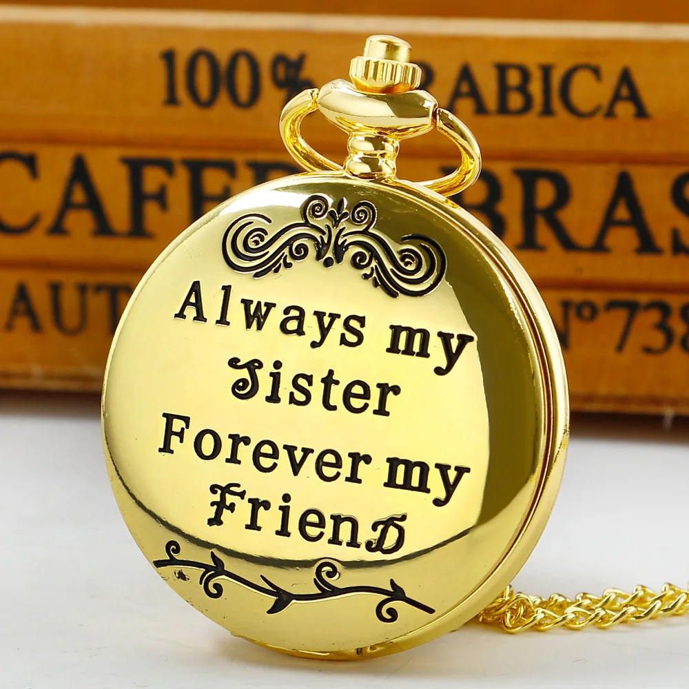 Quartz Pocket Watch To my sister luxurious gold Pendant Roman Numerals Dial Pocket Clock Anniversary Women Birthday Gift
Quartz Pocket Watch To my sister luxurious gold Pendant Roman Numerals Dial Pocket Clock Anniversary Women Birthday Gift