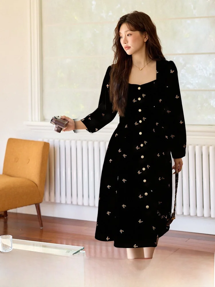 Formal Ocn Long Sve с квадратным воротником, женское платье на одной пуговице, большого размера, осеннее новое платье для поездок на работу
Formal Ocn Long Sve с квадратным воротником, женское платье на одной пуговице, большого размера, осеннее новое платье для поездок на работу