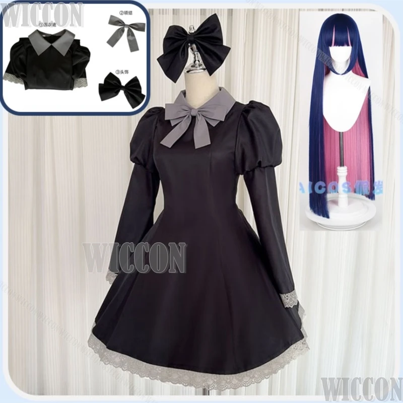Stoking Anime Death Race Coaplay Female Gothic Black Lolita Dress Bow Headwear Girls Party Dress 100CM Wig Halloween Customized
Stoking Anime Death Race Coaplay Female Gothic Black Lolita Dress Bow Headwear Girls Party Dress 100CM Wig Halloween Customized