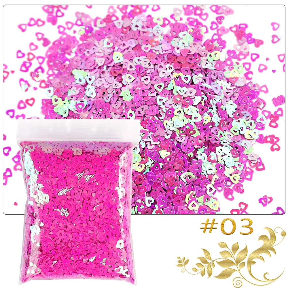 50g/Bag Hollow Heart Laser Nail Art Glitter Holographic Heart Nail Art Sequins Shiny Love Heart Glitter Flakes Nail Supplies
50g/Bag Hollow Heart Laser Nail Art Glitter Holographic Heart Nail Art Sequins Shiny Love Heart Glitter Flakes Nail Supplies