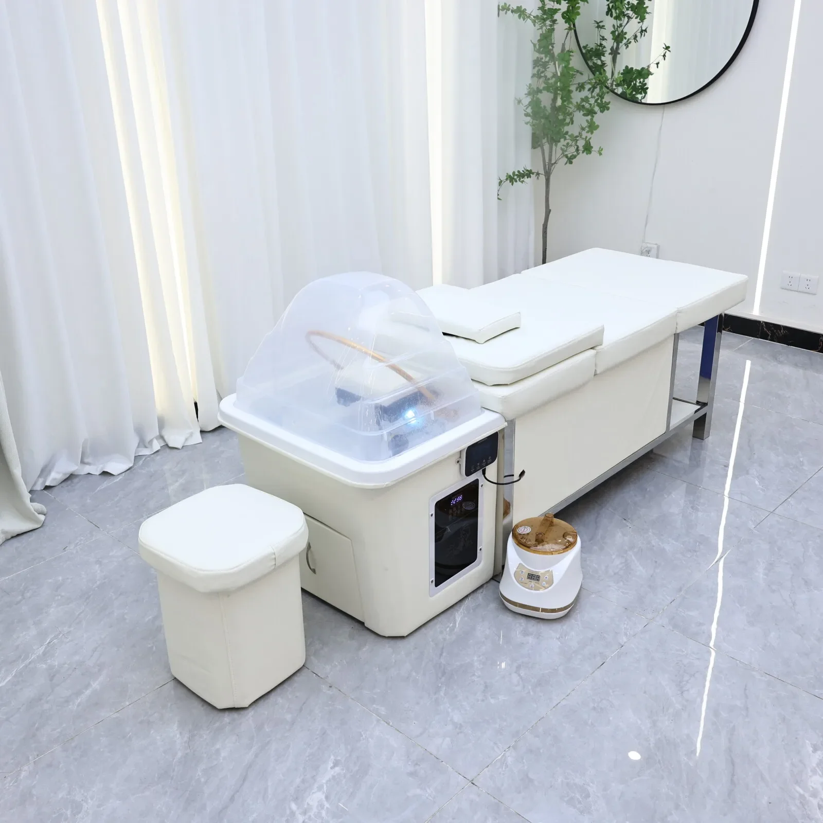 Non-Plumbing Head Spa Shampoo Bed with Water Circulation & Warm Water Function, Salon Hair Washing Massage Bed with Stool
Non-Plumbing Head Spa Shampoo Bed with Water Circulation & Warm Water Function, Salon Hair Washing Massage Bed with Stool