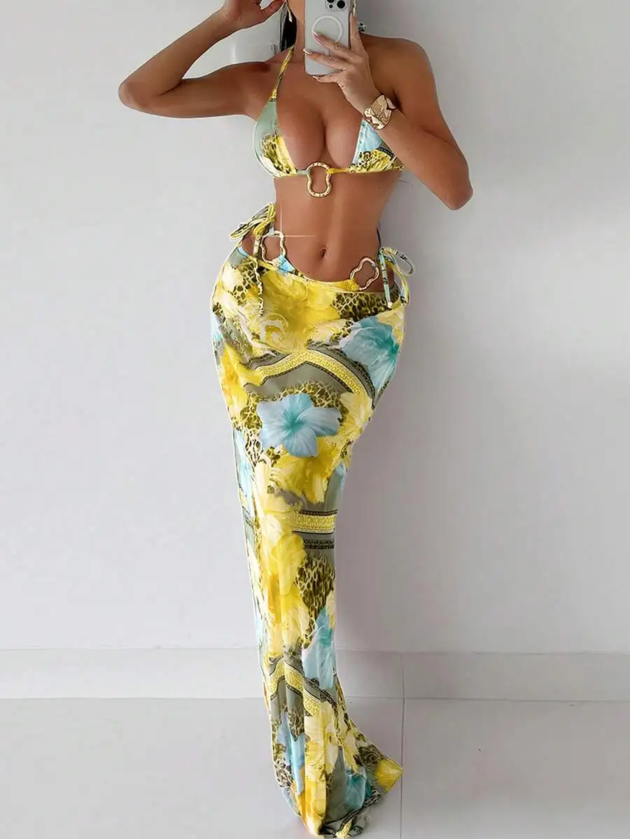 Women Bikini Set with Pareo Beach Wrap 3pcs Spaghetti Strap Bikini Top Triangle Bottom And Mini Skirt For Beach Summer
Women Bikini Set with Pareo Beach Wrap 3pcs Spaghetti Strap Bikini Top Triangle Bottom And Mini Skirt For Beach Summer