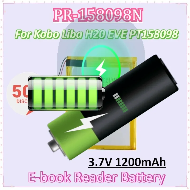PR-158098N 3.7V 1200mAh for Kobo Liba H20 EVE PT158098 Electronic Reader Replacement Battery 1ICP2/80/98
PR-158098N 3.7V 1200mAh for Kobo Liba H20 EVE PT158098 Electronic Reader Replacement Battery 1ICP2/80/98