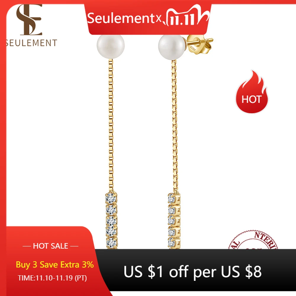 Seulement Long Tassel Natural Freshwater Pearl Earrings for Women Luxury 925 Sterling Silver Zircon Dangle Earring Jewelry
Seulement Long Tassel Natural Freshwater Pearl Earrings for Women Luxury 925 Sterling Silver Zircon Dangle Earring Jewelry