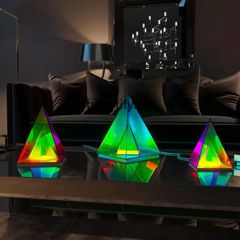 yj Color Table Lamp Acrylic Pyramid Triangle Decorative Art Luminous Ornaments
yj Color Table Lamp Acrylic Pyramid Triangle Decorative Art Luminous Ornaments