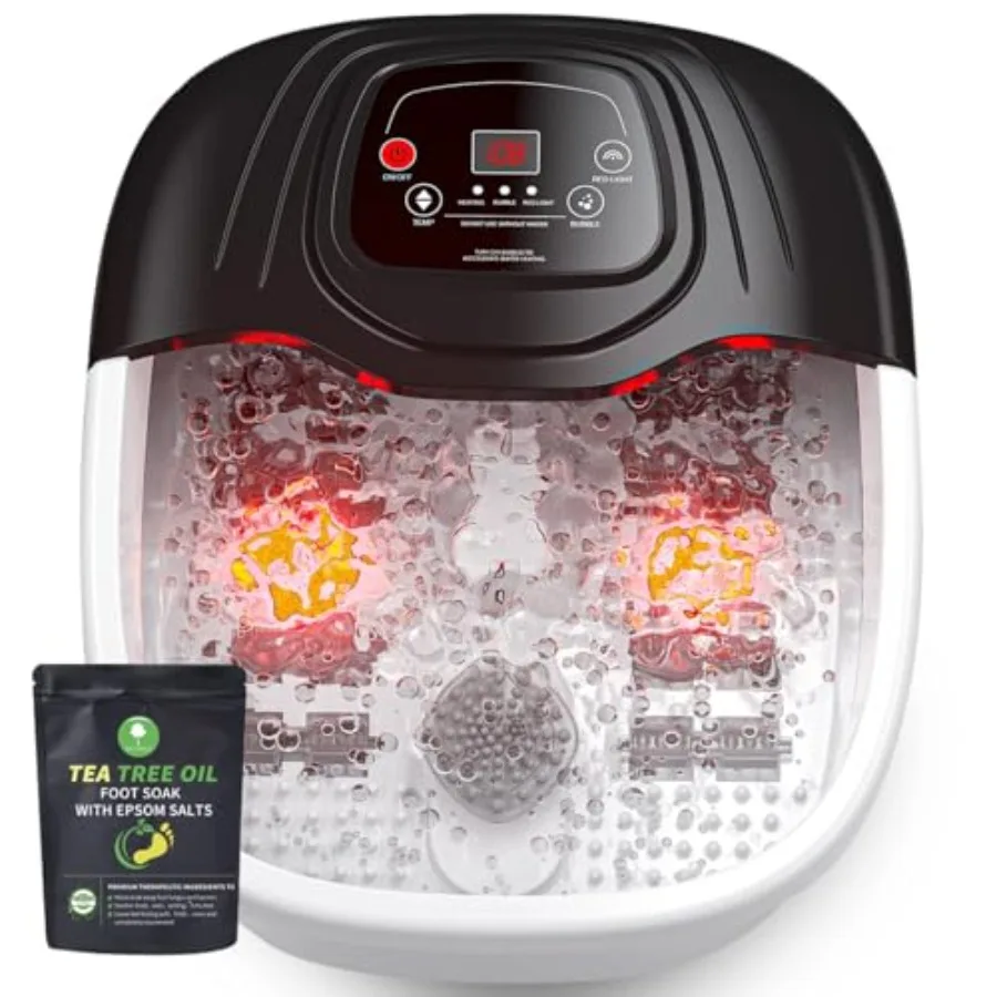 Foot Soaking Tub for Home Spa Use, ABS Plastic, White, Heated with Bubbles, Vibration, Red Light Therapy and Epsom Salt Compati
Foot Soaking Tub for Home Spa Use, ABS Plastic, White, Heated with Bubbles, Vibration, Red Light Therapy and Epsom Salt Compati