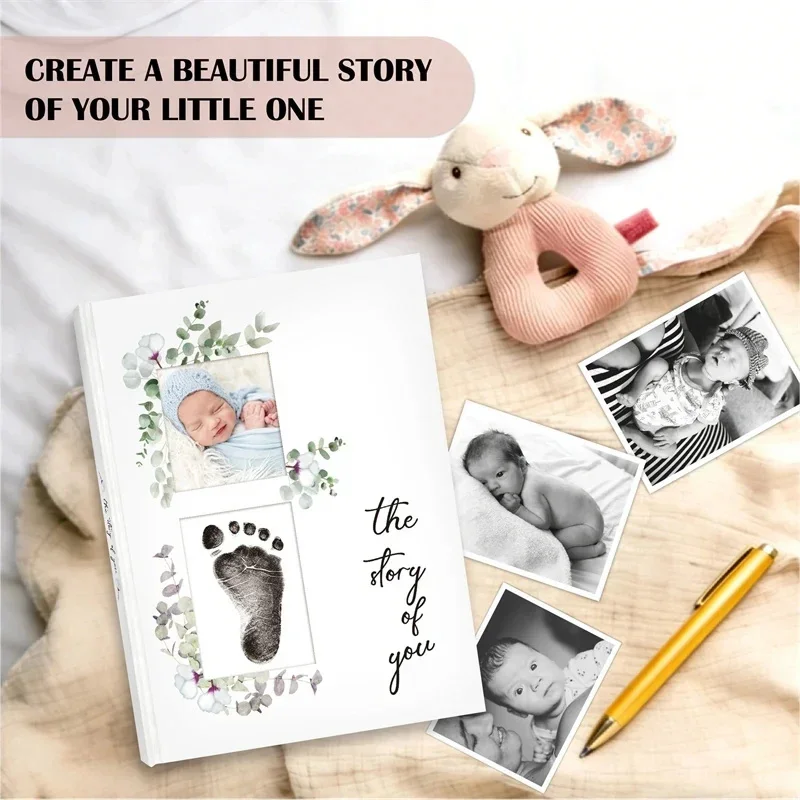 Baby Growth Record Book Pregnancy Memoirs Newborn Milestone Album Eucalyptus with Photo Insert Footprint for Baby Shower Gift
Baby Growth Record Book Pregnancy Memoirs Newborn Milestone Album Eucalyptus with Photo Insert Footprint for Baby Shower Gift