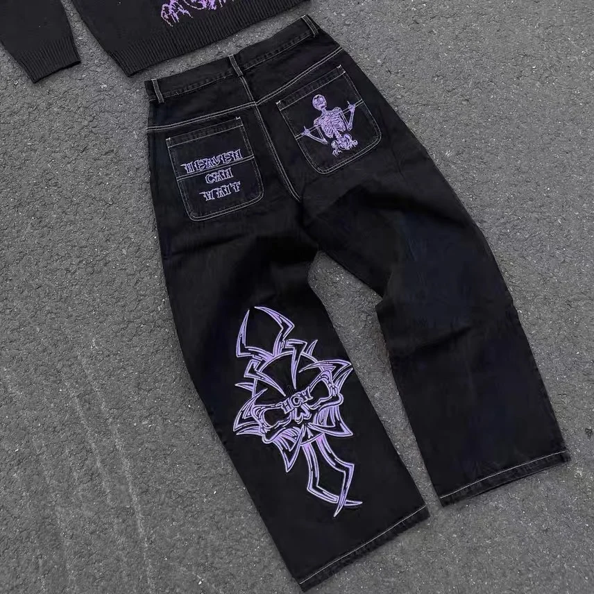 Trendy Embroidered Skull Head Cotton Casual Pants Men's Straight Leg Jeans Trendy Casual Workwear Loose Fit Straight Leg Jeans
Trendy Embroidered Skull Head Cotton Casual Pants Men's Straight Leg Jeans Trendy Casual Workwear Loose Fit Straight Leg Jeans