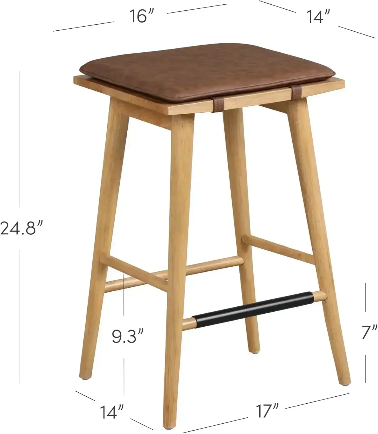 Хит продаж: Комплект из 2-х классических барных стульев Barker из дерева, высотой сиденья 24 дюйма, с кожаными съемными подушками, без спинки, для барной стойки/кухонного острова.
Хит продаж: Комплект из 2-х классических барных стульев Barker из дерева, высотой сиденья 24 дюйма, с кожаными съемными подушками, без спинки, для барной стойки/кухонного острова.