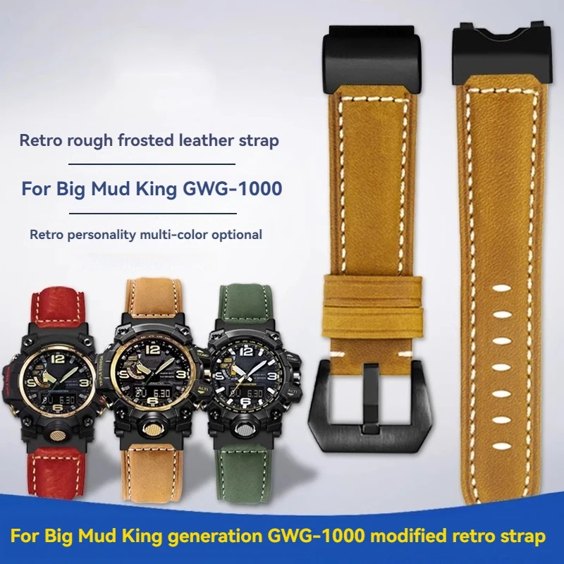 For Casio G-SHOCK Big Mud King First Generation GWG-1000 GWG1000 Series Modified Retro Leather Watchband Men's Strap with Tools
For Casio G-SHOCK Big Mud King First Generation GWG-1000 GWG1000 Series Modified Retro Leather Watchband Men's Strap with Tools