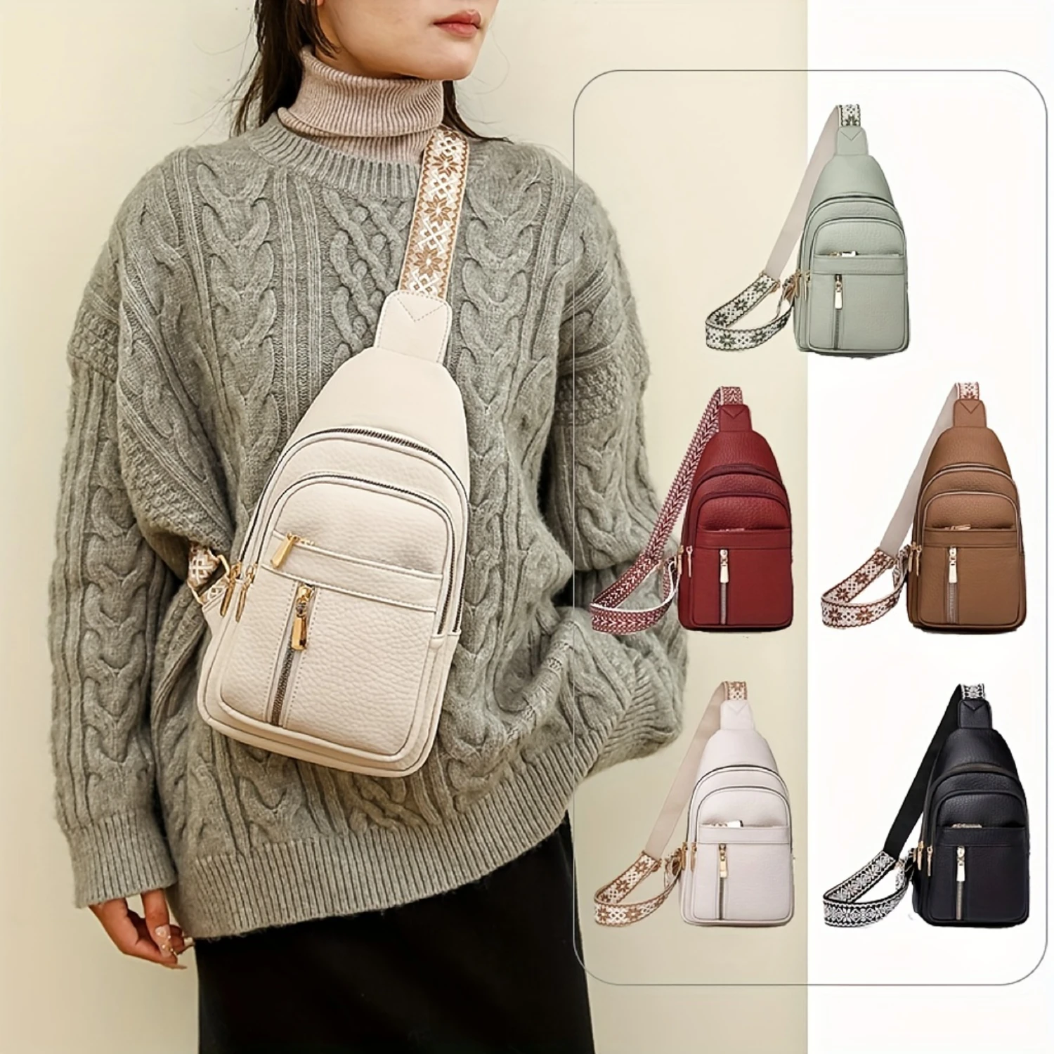 Fashion Multi Layer Chest Bag, Trendy Crossbody Bag, Women's Casual Sling Shoulder Purse
Fashion Multi Layer Chest Bag, Trendy Crossbody Bag, Women's Casual Sling Shoulder Purse